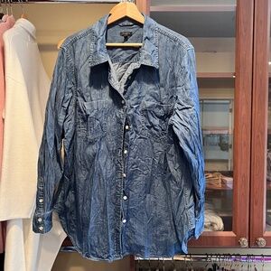 Talbots Denim Button Front Shirt Size 3X